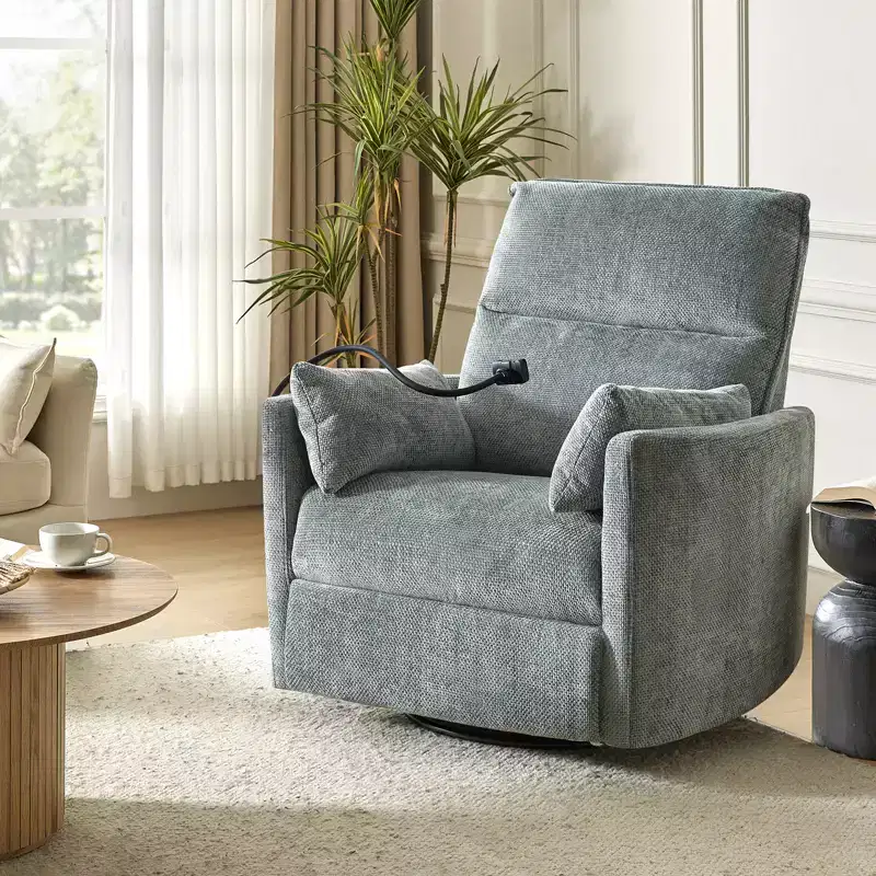 Julius 38 Power Rocking Swivel Nursery Recliner with USB | HULALA HOME