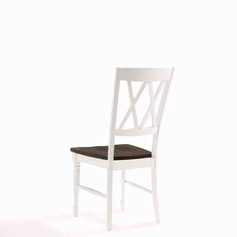 Crosley Shelby Cherry/Antique White Wood Dining Chair (Set of 2) - 17.75 W x 23.5 D x 39 H