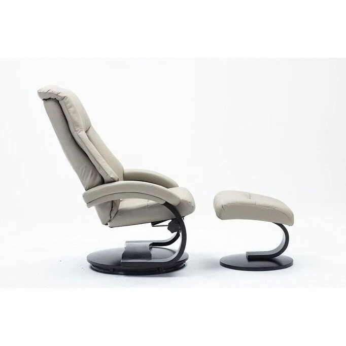 Relax-R Montreal Recliner and Ottoman Top Grain Leather