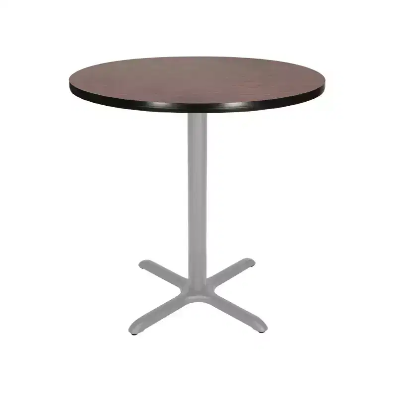 36" with X Base Dining Table Gray/Mahogany