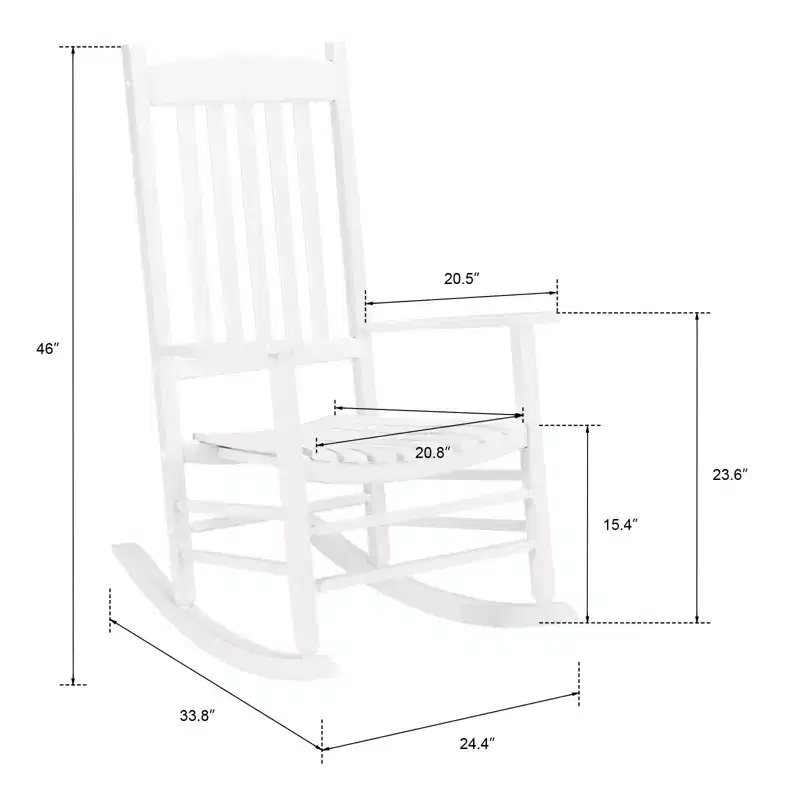 Karl Home | Classic Solid Wood Patio Rocking Chair (Set of 2)