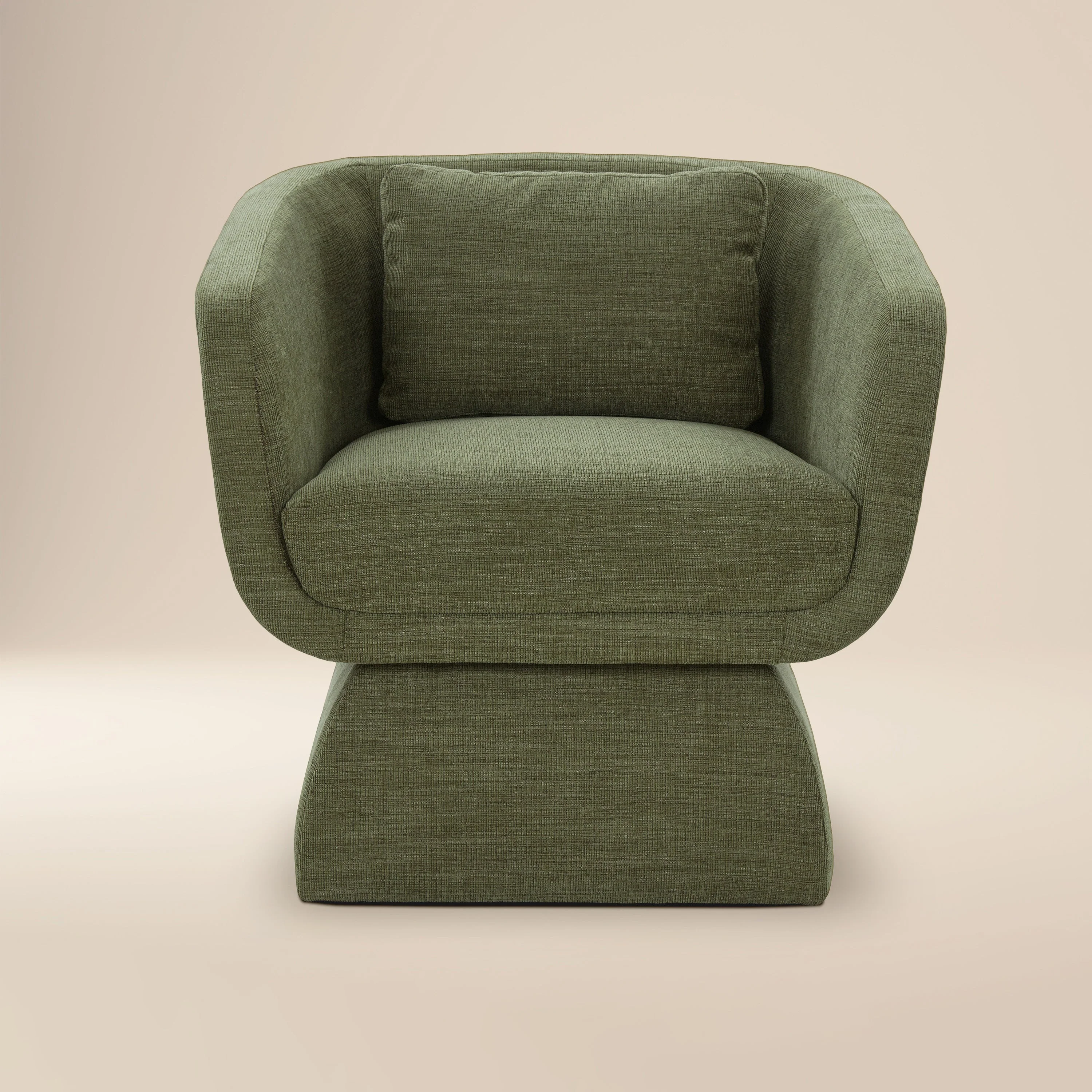 Modern Moss Green Lounge Chair with Kiln-Dried Wood Frame