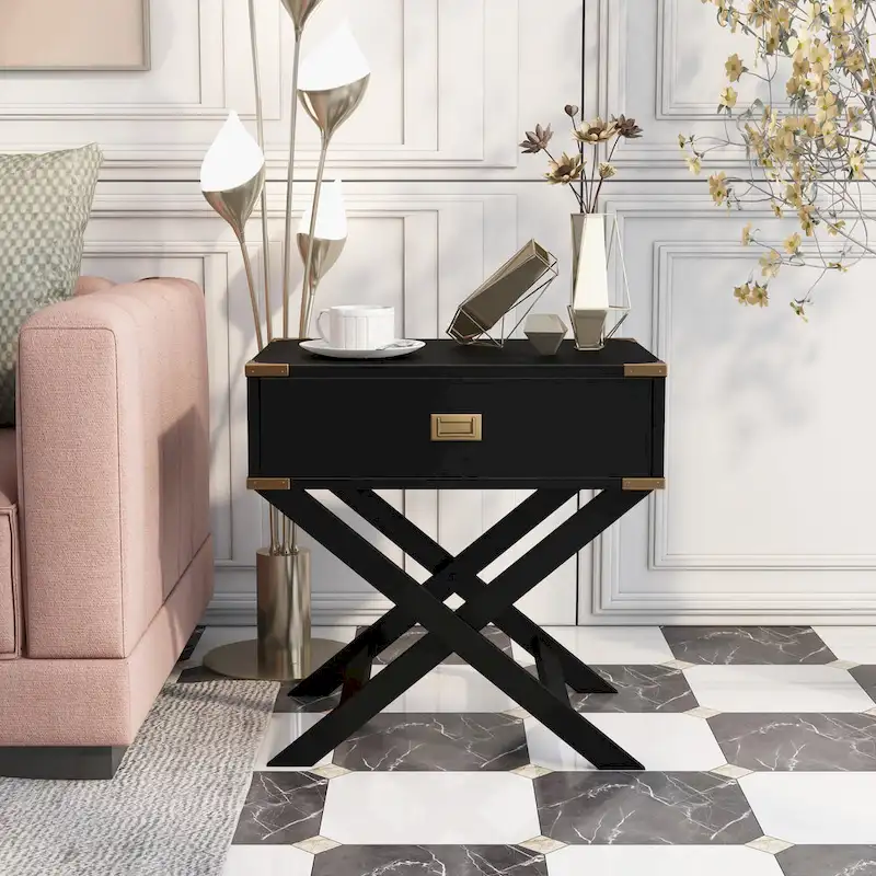 Yore Contemporary 24-inch Solid Wood 1-Drawer Side Table by Furniture of America