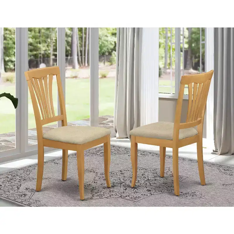 HomeStock Country Cottage Avon Dining Chair with Wood Seat - Set of 2