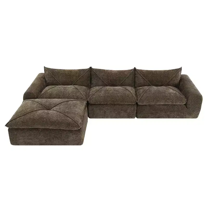 Whisen 116 Modular 4-Seat Sofa Bed, Spacious Foam Filled, Elderly/Baby Safe, No Assembly, Free Combination