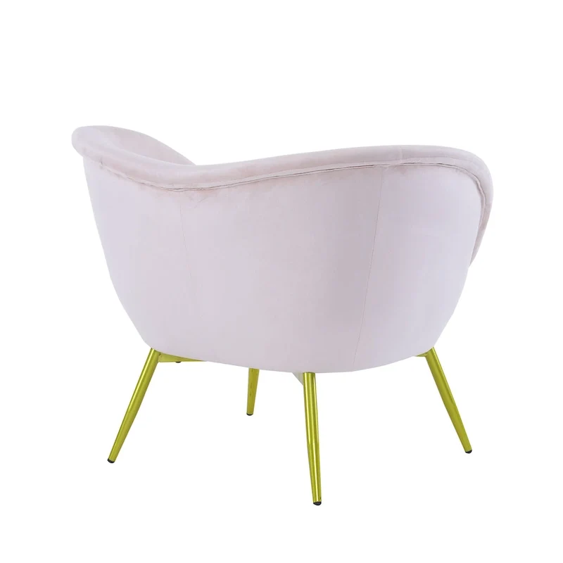 Christopher Knight Home - Eliana Modern Teddy Fabric Accent Chair with Curved Backrest and Gold Legs