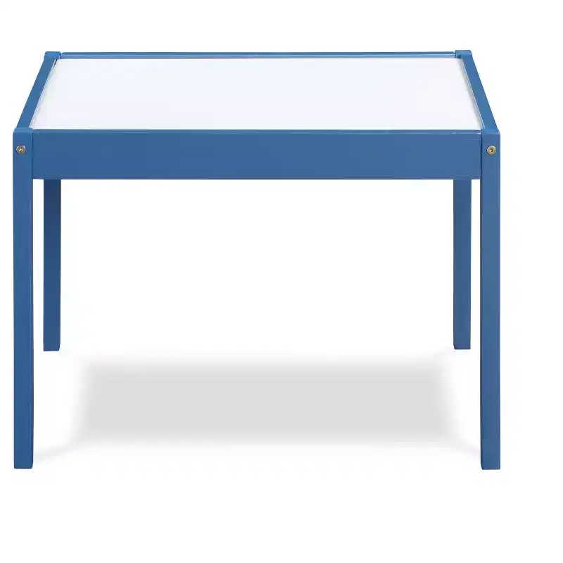 Gibson 3-Piece Dry Erase Kids Table & Two Chair Set, Dark Blue