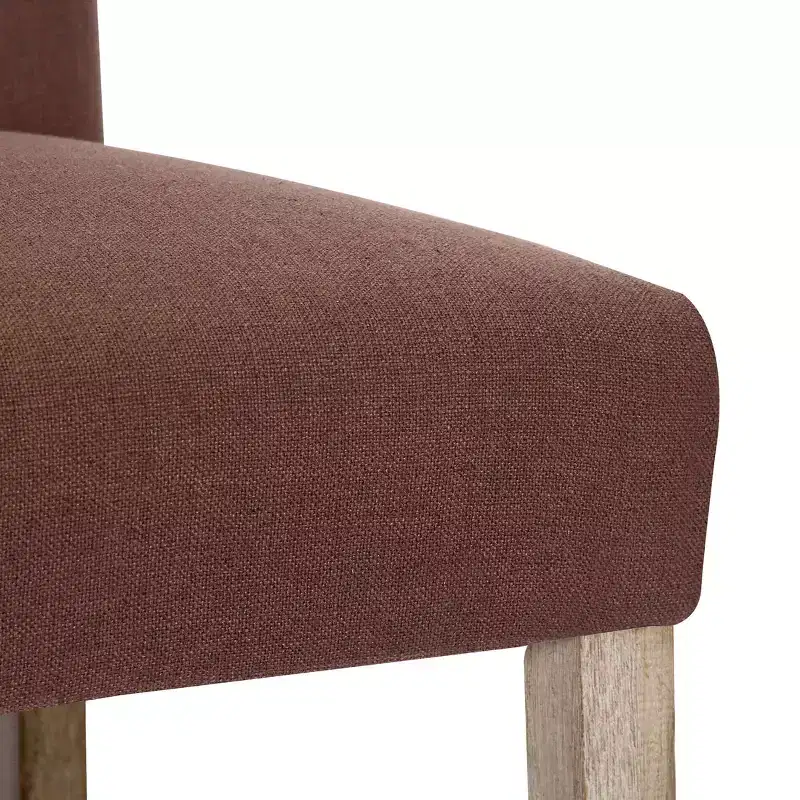 29 Upholstered Linen Fabric Tufted Bar Stool Chair, Brown