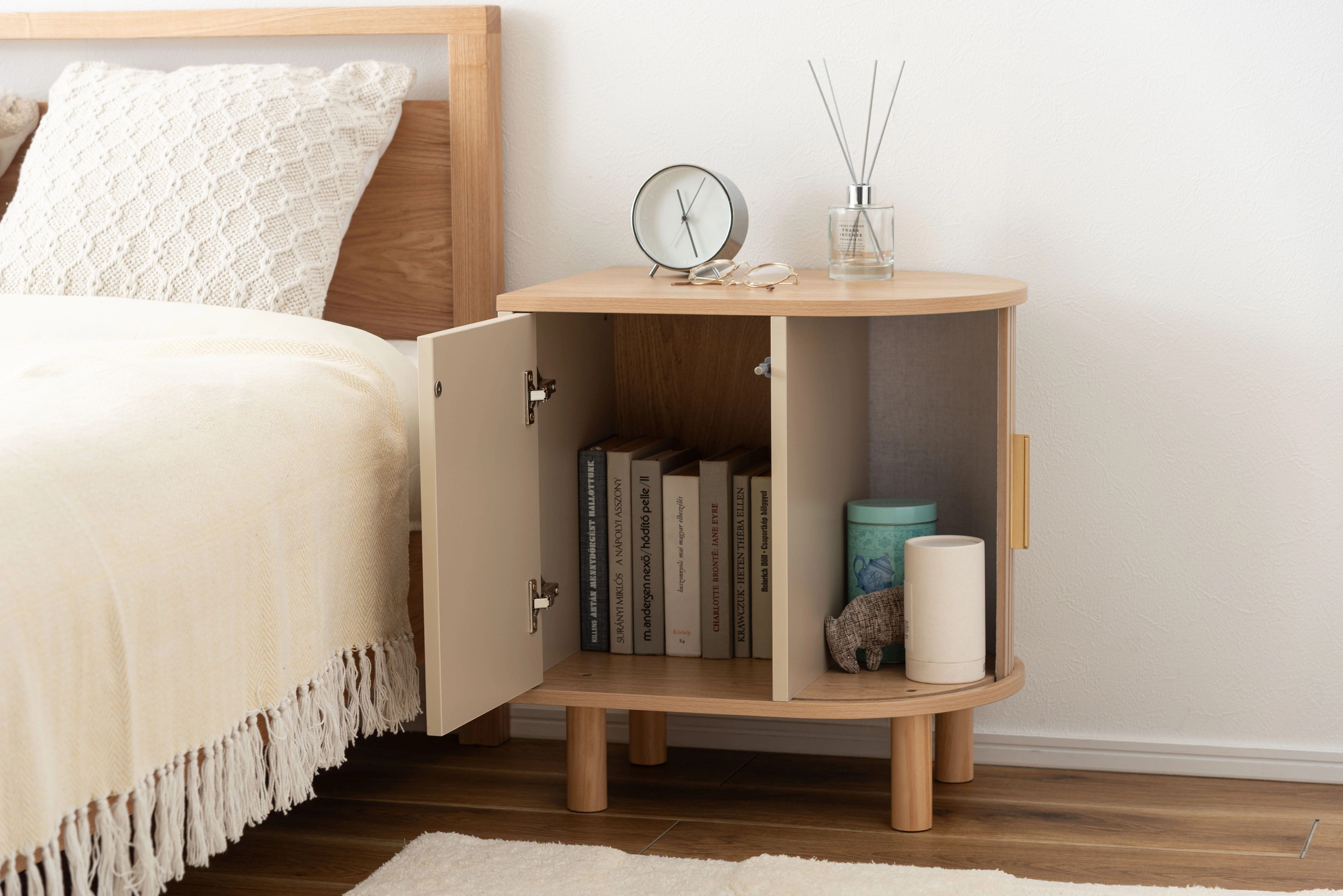 Beige Side Storage Cabinet