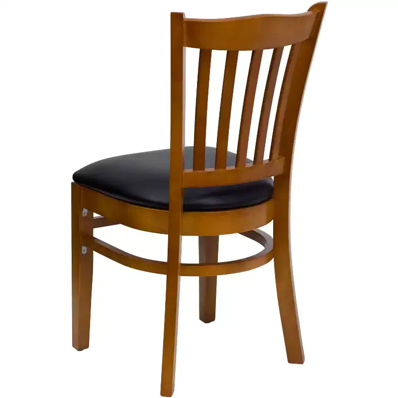 Vertical Slat Back Wooden Restaurant Chair