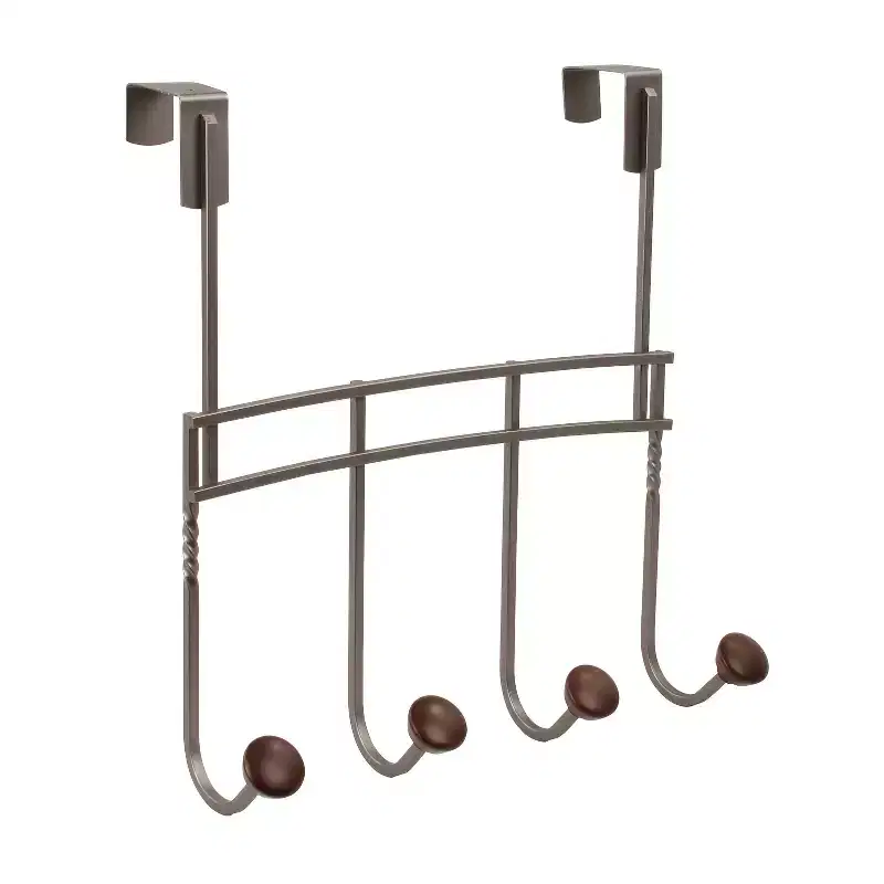 Spectrum Diversified Cambridge Over The Door 4 Hook Rack Ivory