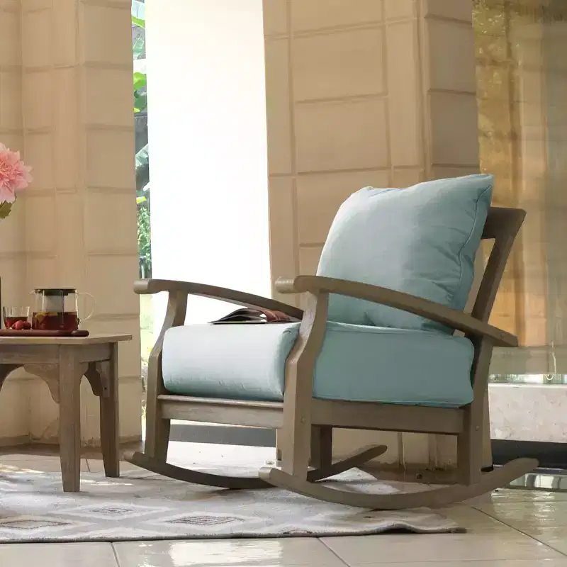 Sonoma Lane Amherst Teak Patio Rocking Chair with Zippered Cushion and Frame