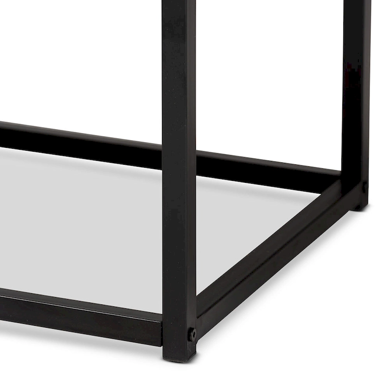 Bardot Modern Industrial Wood and Metal Accent Bench-Walnut Brown