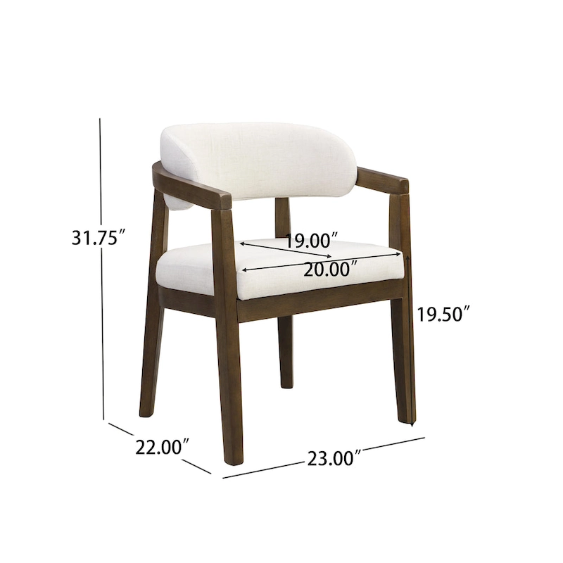 Christopher Knight Home - Carter Modern Dining Armchair Set of 2 with Upholstered Seating and Solid Wood Frame