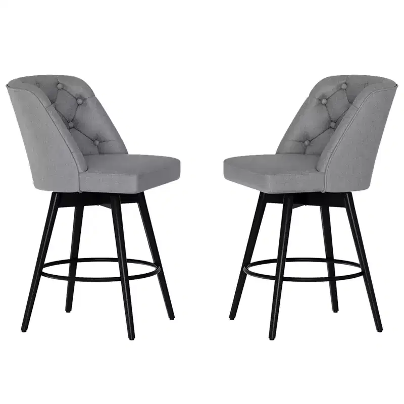 Bar Stools with Backs, 26 Counter Height Bar Stools Set of 2, Modern Kitchen Island Chairs
