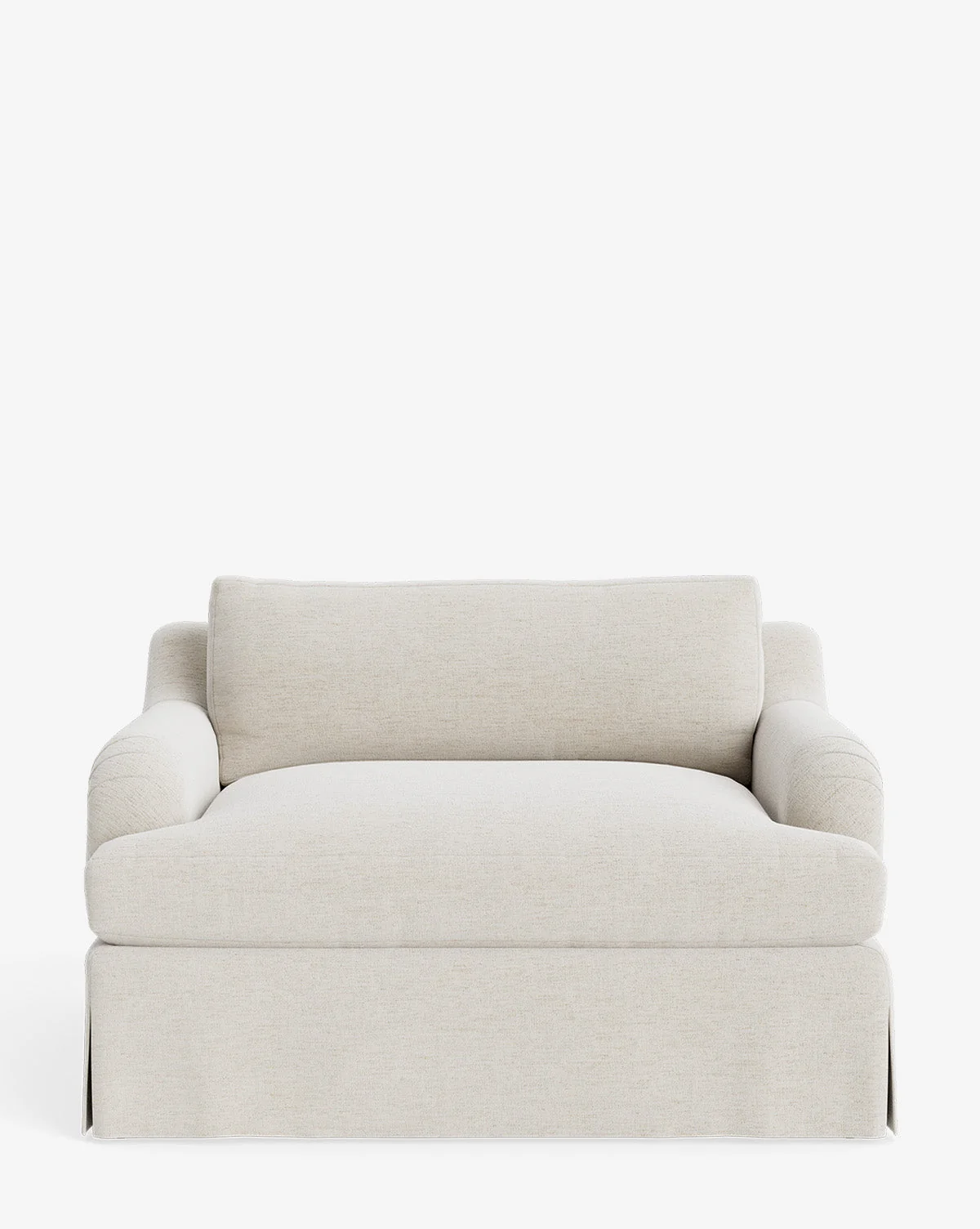 Traditional Crypton Fabric Oversized Chair with English Upholstery & Skirted Silhouette for Living Room
