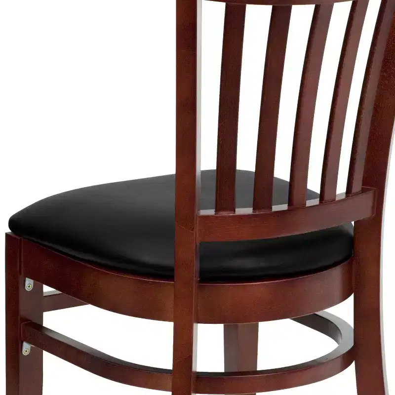 Vertical Slat Back Wooden Restaurant Chair
