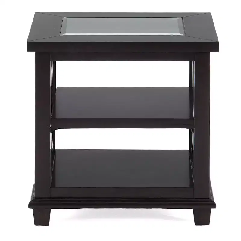 Jofran,Panama Contemporary Wood and Glass End Table