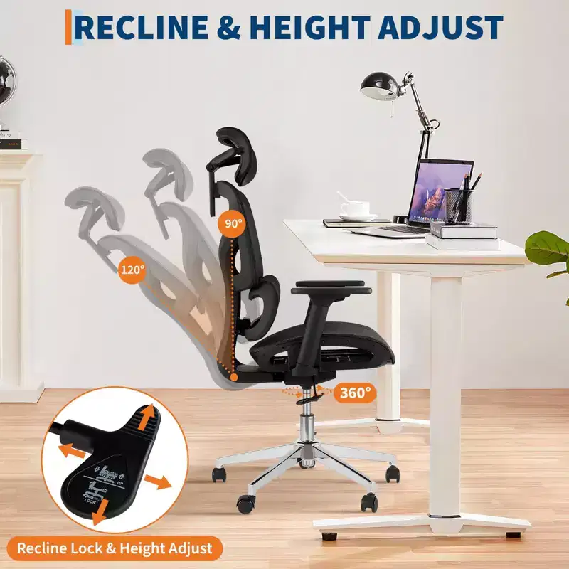 GustoWave Ergonomic Office Chair with Breathable Mesh Back, High Back Support, 3D Adjustable Armrests for Work or Gaming