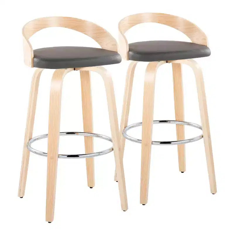 LumiSource Set of 2 30 Grotto Swivel Barstools