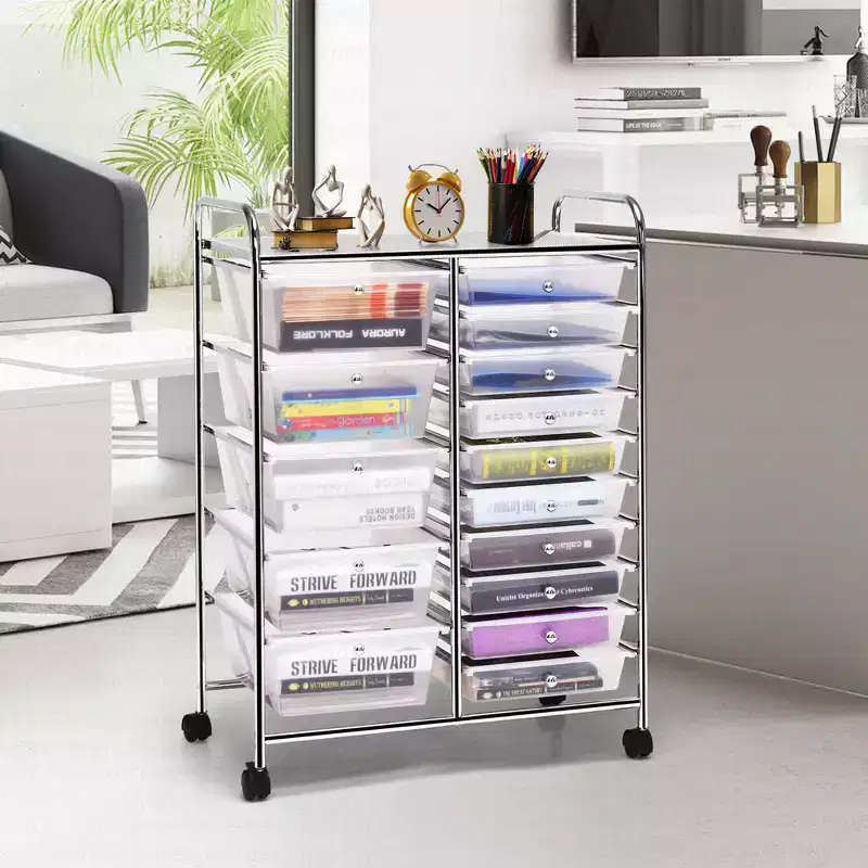 15-Drawer Art & Craft Rolling Storage Cart | Tools, Scrapbook & Office Organizer