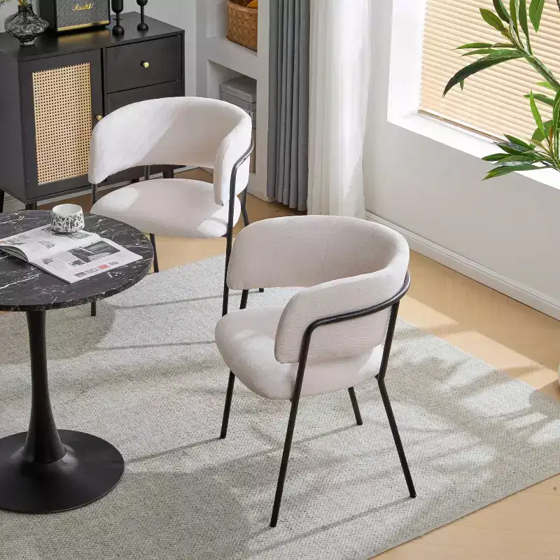 Christopher Knight Home Nest Modern Upholstered Dining Chairs with Metal Frame (Set of 2)