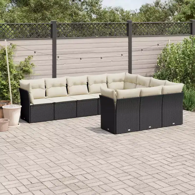 vidaXL Modular Outdoor Garden Sofa Set with Cushions - Multiple Colors