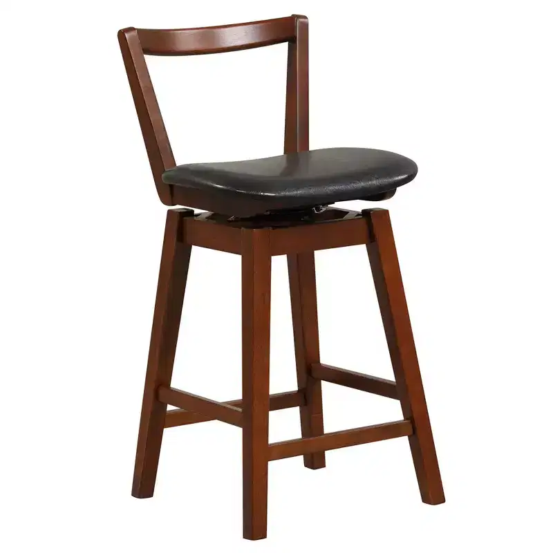 26-Inch Swivel Counter Height Bar Stool - PU Leather