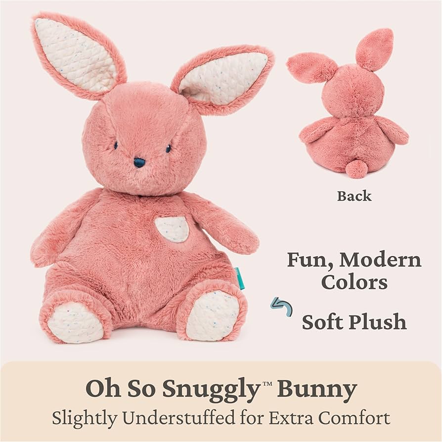 Soft Bunny Rabbit Plush Stuffed Animal Toy Pink 12.5 Inch
