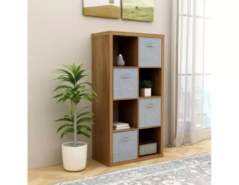 8-Cube Organizer Storage Cabinet with Open Back Shelves, 2 x 5 Cube Bookcase Storage Cabinet for Home Decoration