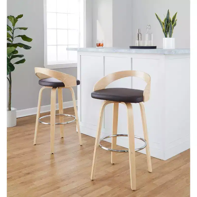 LumiSource Set of 2 30 Grotto Swivel Barstools