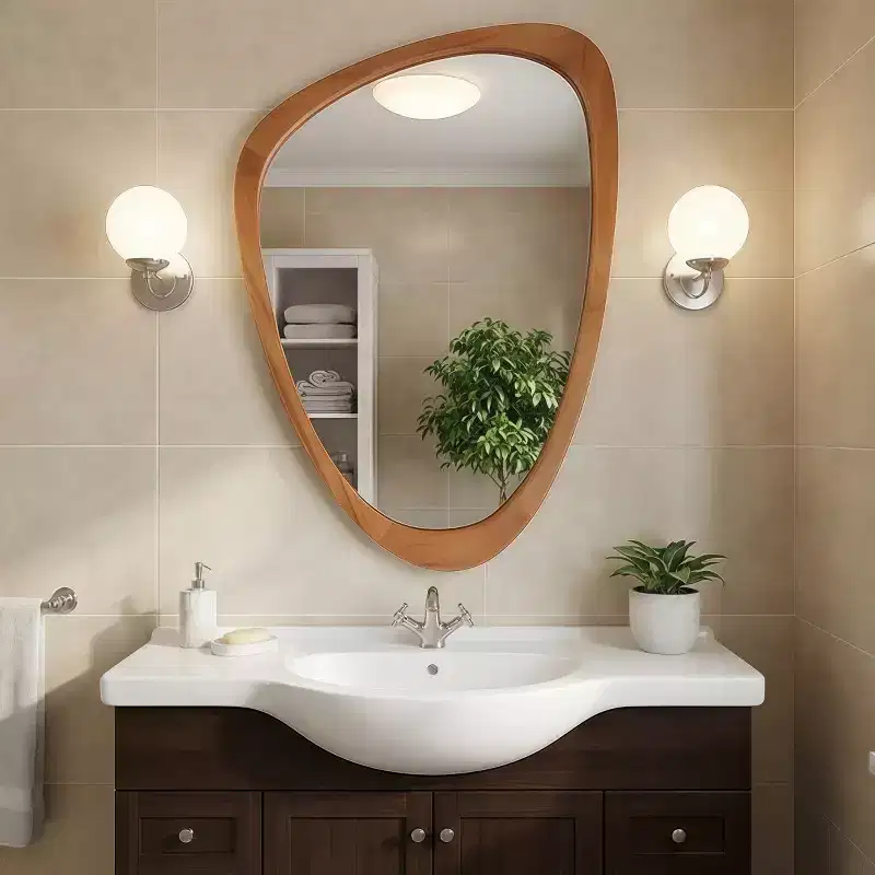24 x 36 Modern Irregular Shape Wall Mirror, Decorative Accent Mirror for Home, Bathroom, Bedroom-Panipeachy