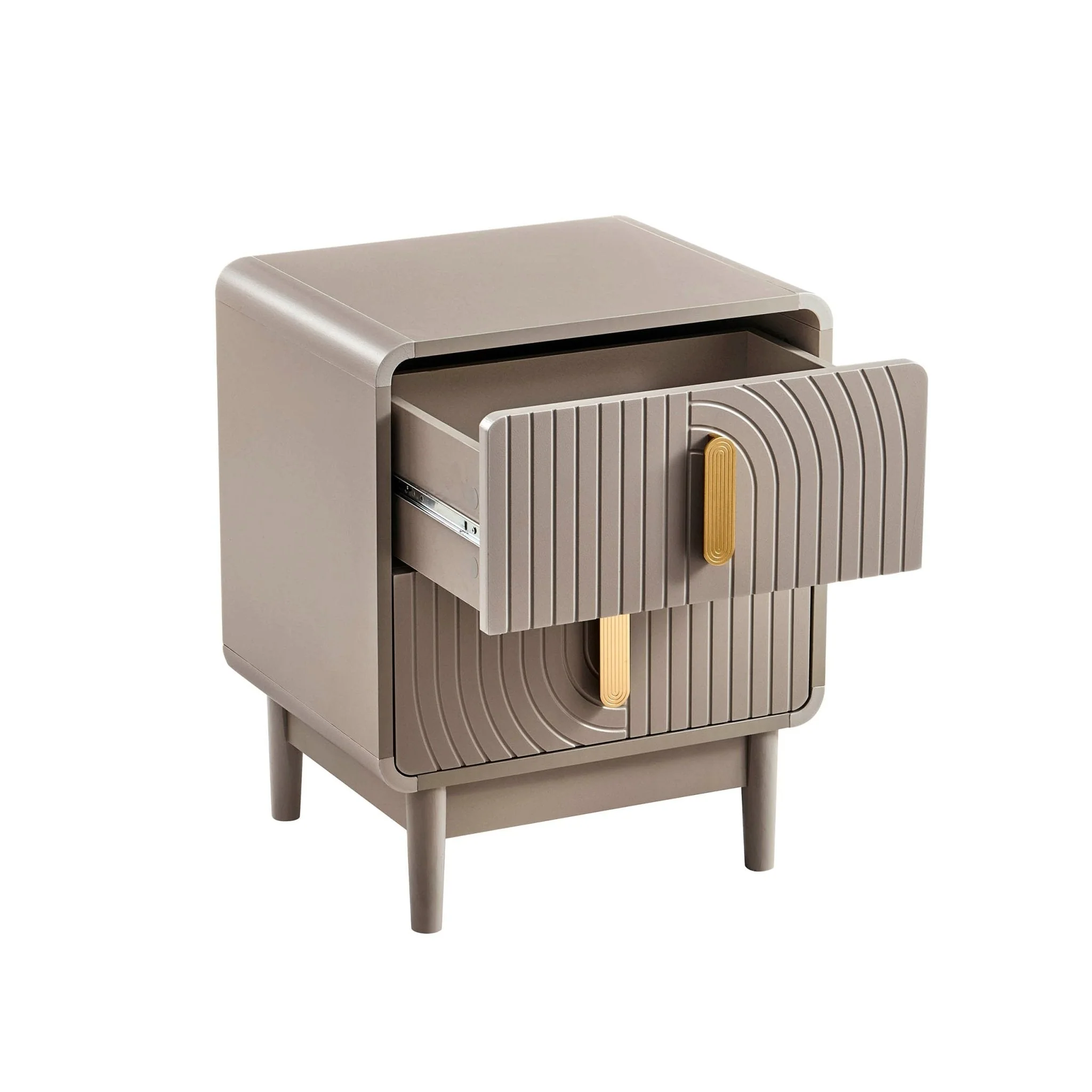 2 Drawer Bedside Table - Taupe