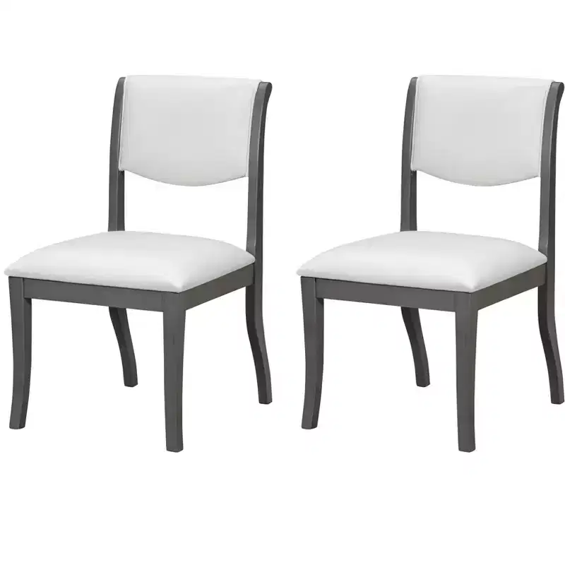 Set of 2 Dining Chair Upholstered Dinner Chair Armless Chairs with Padded Seat, Solid Hardwood Frame - Modernluxe