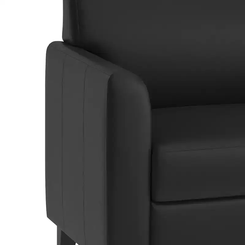 Emma and Oliver Leather Chair with Clean Line Stitched Frame