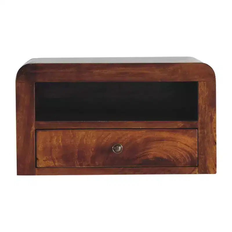 18 Chestnut Solid Wood One Drawer Floating Nightstand