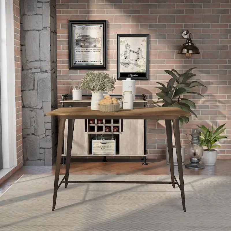 Industrial Brown 54-inch Counter Height Dining Table