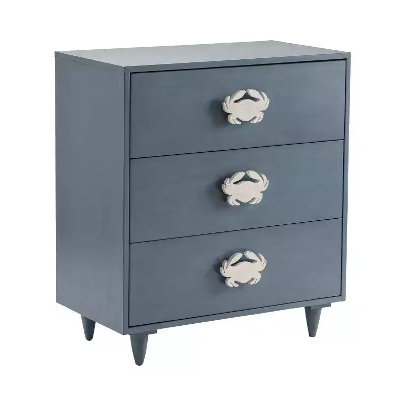 Crestview Collection Navy Solid Wood 3 Drawer Accent Chest