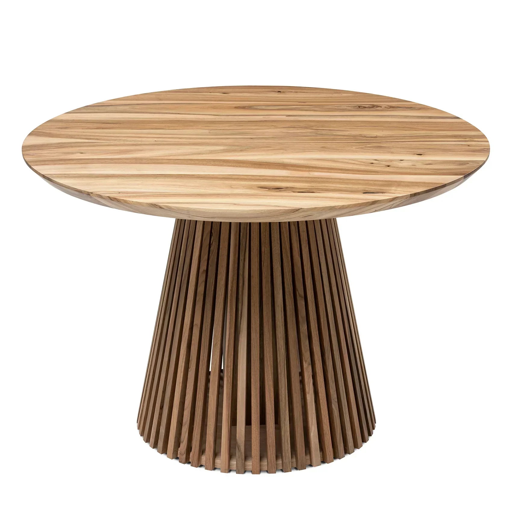 Round Walnut Dining Table - Introducing our handcrafted Round Walnut Dining Table with pipe legs - a stunning addition to any