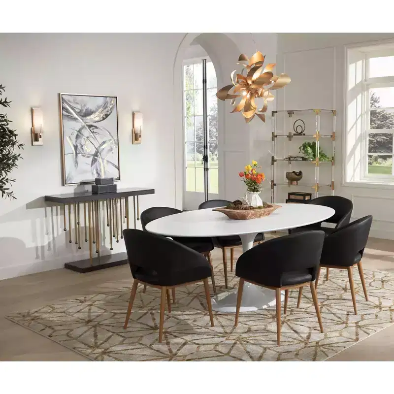 Gold Metal Console Table with Raindrop Strands 48''L x 13.75''W