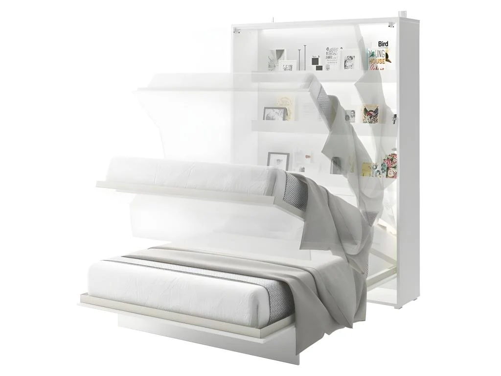 Meublori Armoire Lit escamotable Horizontal 120x200 cm Chêne Meublori Lit Rabattable Lit Mural Consus