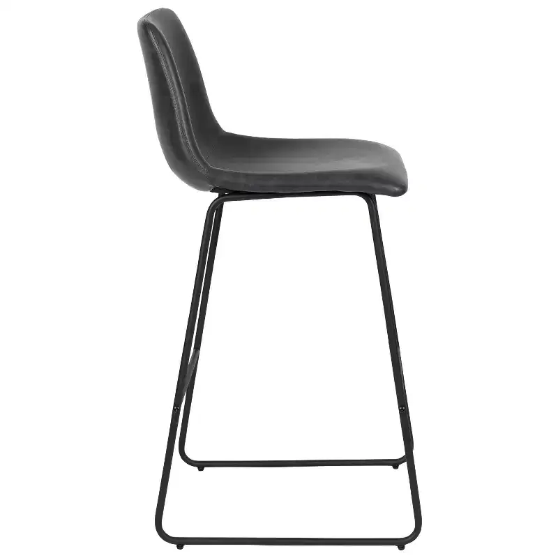 Merrick Lane 30 inch Faux Bar Height Bucket Seat Stools, Set of 2