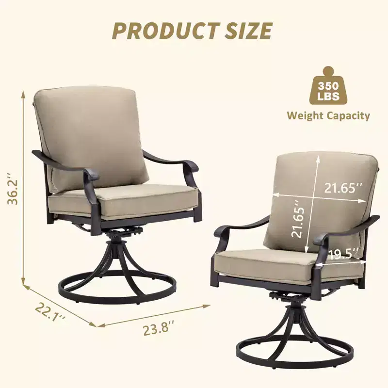 EROMMY Patio Dining Armchair with Cushion