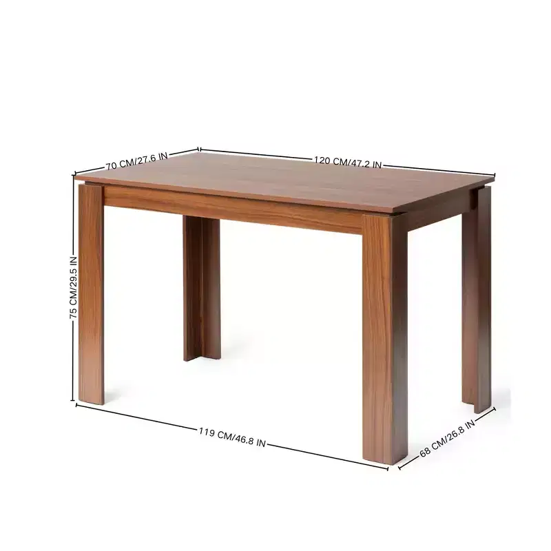 FurnitureR Dining Table Rectangular for 24 People, Kitchen&Dining Room Table with Wood Frame for Small Spaces, Apartment, Home Office, Brown