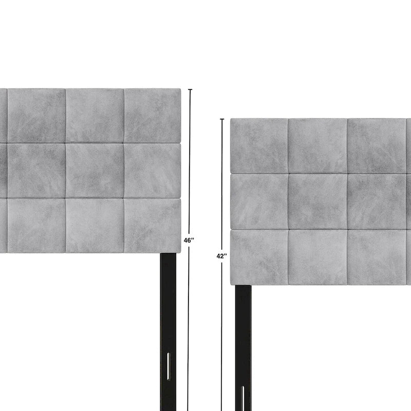Square Stitching Velvet Upholstered Headboard