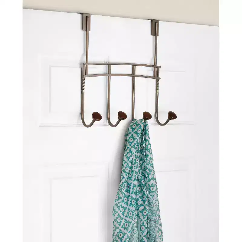 Over The Door 4 Hook Rack Ivory