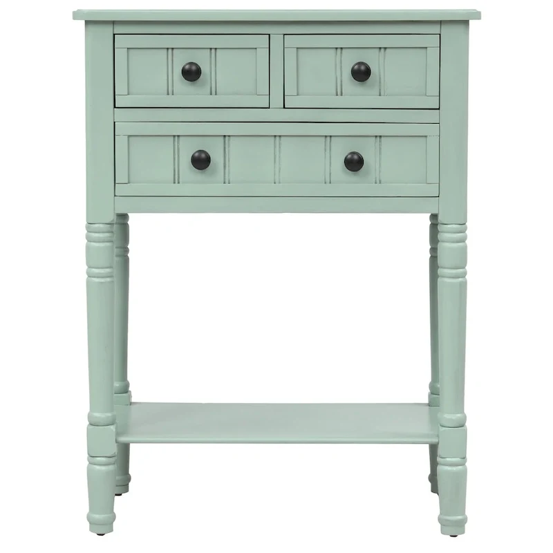 3-Drawer Console Table with Bottom Shelf