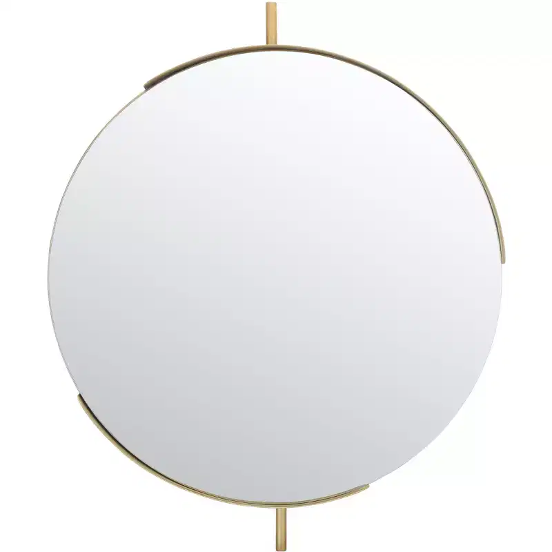 Round Brass Wall Mirror - 30 x 36 inch