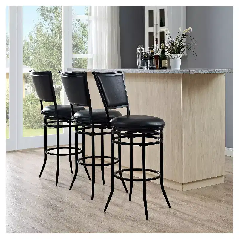 Swivel Barstool Black with Cushion