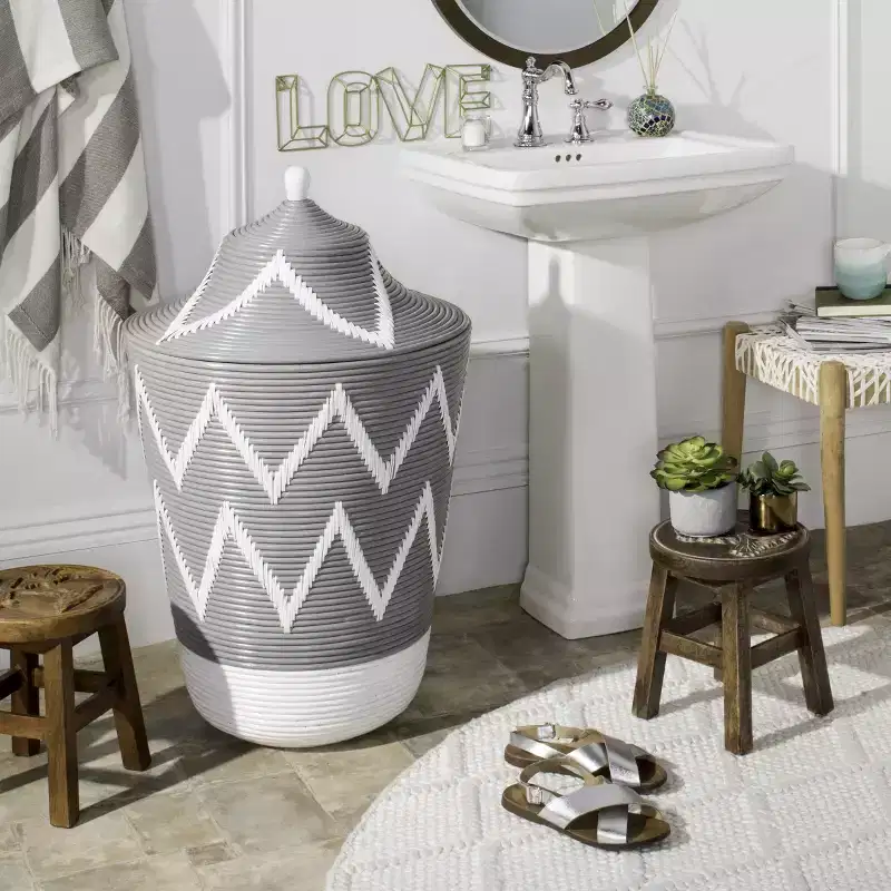 Laundry Basket - HAC6004 - Grey/White